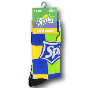 3/$20 Sprite Lemon Lime Soda Retro Logo Funny Novelty Crew Socks - NWT